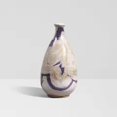 Peter Voulkos, Decorated Teardrop Bottle, glazed stoneware, incised 'Voulkos' on underside