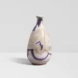 Peter Voulkos, Decorated Teardrop Bottle, glazed stoneware, incised 'Voulkos' on underside