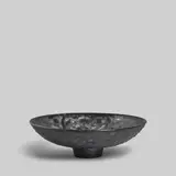 James Lovera, Large Footed Spiral Bowl, crater-glazed earthenware, incised 'lovera' on underside