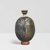 Peter Voulkos, Bottle Form Vessel, glazed and decorated stoneware