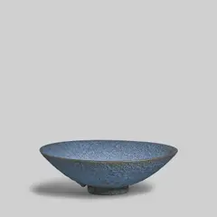 James Lovera, Large Footed Bowl, lava-glazed earthenware, incised 'lovera' on underside