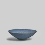 James Lovera, Large Footed Bowl, lava-glazed earthenware, incised 'lovera' on underside