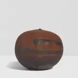 Brown vessel by Toshiko Takaezu, circa 1982, sold Jul 2026
