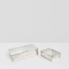 Gundorph Albertus, Two Cigar Boxes, for Georg Jensen, sterling silver, mahogany, the first stamped 'DESSIN A 925
