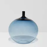 Ingeborg Lundin, Apple Vase (Blue), for Orrefors, blown glass, incised 'ORREFORS/ Expo D 9-59/ Ingeborg Lundin' on the underside