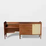 Gio Ponti, Sideboard, for Dassi, mahogany, glass, brass, Skai