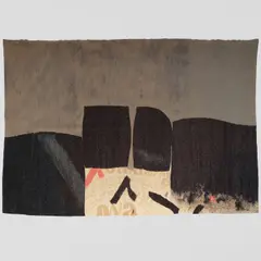 Janez Bernik, 3/II (Tapestry), handwoven wool tapestry, with handwritten label listing maker, title, dimensions and weight on the reverse
