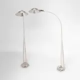 Cedric Hartman, Pair of Floor Lamps, chromed metal, powder-coated aluminum, acrylic, each machine-etched 'CEDRIC HARTMAN INC - OMAHA - MADE IN USA' on underside