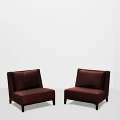 Pair of Latin Lounge Chairs by Christian Liaigre, for Holly Hunt, upholstery, ebonized oak, sold Mar 2026