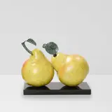 Two Pears by Luis Montoya and Leslie Ortiz, patinated bronze, sold Mar 2026