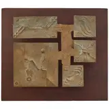 Paolo Soleri, Untitled (Wall Plaque), patinated bronze, wood mount