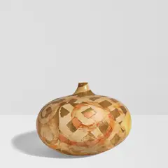 Rick Dillingham, Large Globe, partially glazed and gilt raku, incised 'Dillingham 691-3' on underside