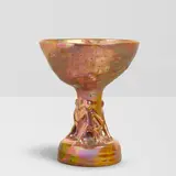 Beatrice Wood, Untitled (Chalice with Standing Figures), lustre-glazed earthenware, signed 'BEATO' and numbered 'BWTF #1036' on underside