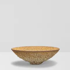 Large Crater Bowl by James Lovera, crater glazed earthenware, incised 'lovera' on underside, sold Mar 2026