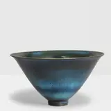 James Lovera, Large Footed Bowl, glazed earthenware, incised 'lovera' on underside