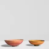 James Lovera, Two Bowls, glazed earthenware, each incised 'lovera' on underside