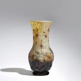 Cristallerie Daum, Vase, acid-etched, internally decorated and enameled glass, acid-etched mark 'DAUM NANCY' with the Cross of Lorraine