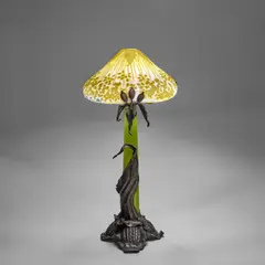 'Ombelle' Table Lamp by Émile Gallé, overlaid, acid-etched and wheel-polished glass, patinated wrought iron, cameo mark 'GALLÉ', sold Jun 2026