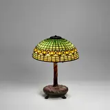 Tiffany Studios, 'Pomegranate' Table Lamp, leaded glass, patinated bronze, shade tag stamped 'TIFFANY STUDIOS NEW YORK,' base stamped '6844 TIFFANY STUDIOS NEW YORK'