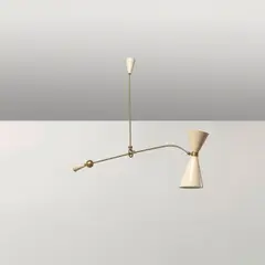 Counterbalance Ceiling Light by Italian Modern, enameled and perforated aluminum, brass, offered Jun 2026