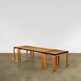 Alvar Aalto, Architect's Tables, , ebonized and laminated birch, laminated beech, label 'FINMAR LTD