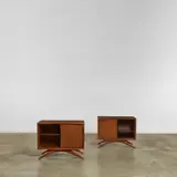 Vladimir Kagan, Pair of Nightstands, for Grosfeld House, lacquered cherrywood