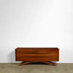 Double Chest by Vladimir Kagan, for Grosfeld House, lacquered cherrywood, foil label 'Grosfeld House New York Chicago Los Angeles', sold Jun 2026