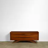 Vladimir Kagan, Double Chest, for Grosfeld House, lacquered cherrywood, foil label 'Grosfeld House New York Chicago Los Angeles'