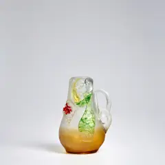 Egidio Costantini In Collaboration With Marc Chagall, 'Innomorati' Vase, for Fucina degli Angeli Venezia, blown glass with corosso surface, internally decorated and red pasta glass, engraved 'M