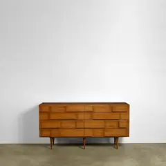 Gio Ponti, Double Chest, for Singer & Sons, walnut, paper label 'M