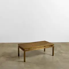 Willy Daro, Coffee Table, acid-etched gilt brass