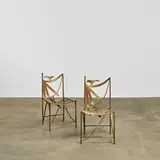 Claude Lalanne, Pair of 'Williamsburg' Chairs, patinated gilt bronze, one stamped 'LALANNE 18/100 CL B'