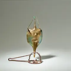 Philippe Hiquily, Untitled, hammered brass, iron, engraved 'Hiquily 1/1 75'