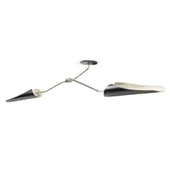 David Weeks Studio, Custom 'Torroja' Two-light Wall Sconce, polished nickel-plated steel, powder-coated aluminum, with David Weeks Studio label
