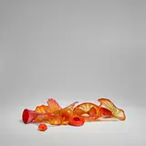 Dale Chihuly, Crimson Orange Persian Set with Sapphire Lip Wraps, blown glass, one element incised 'Chihuly 00'