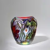 William Morris, 'Petroglyph Vessel', blown glass, engraved 'William Morris 1987'