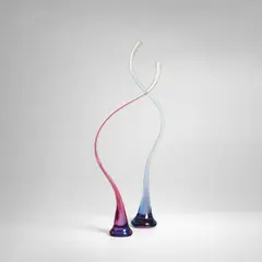 Harvey Littleton, 'Movement', cased, hot-worked, cut, and polished glass, one element engraved '© Harvey K Littleton 11- 1986 -3', the other engraved 'HKL 11- 1986 -3'