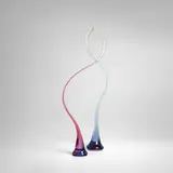 Harvey Littleton, 'Movement', cased, hot-worked, cut, and polished glass, one element engraved '© Harvey K Littleton 11- 1986 -3', the other engraved 'HKL 11- 1986 -3'
