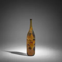 Gertrud and Otto Natzler, Bottle Form Vase, glazed earthenware, signed 'NATZLER' on underside, numbered 'H218' and dated 1956 by another hand