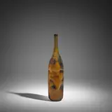 Gertrud and Otto Natzler, Bottle Form Vase, glazed earthenware, signed 'NATZLER' on underside, numbered 'H218' and dated 1956 by another hand