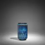 Gertrud and Otto Natzler, Cylindrical Vessel, crystalline-glazed earthenware, signed 'NATZLER' on underside, with numbered paper label 'L095'