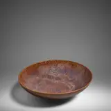 Gertrud and Otto Natzler, Bowl, crystalline-glazed earthenware, signed 'NATZLER' on underside, applied paper label numbered 'H279'