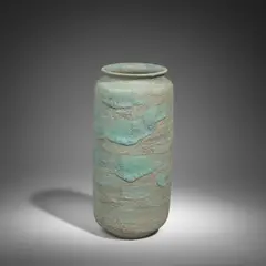 Large Cylindrical Vase by Gertrud and Otto Natzler, textured glazed earthenware, signed 'NATZLER' on underside, numbered 'L007' and dated 1960 by another hand, offered Jun 2026