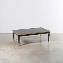 Gérard Mille, Table basse, Bois peint, bois laqué et bronze doré