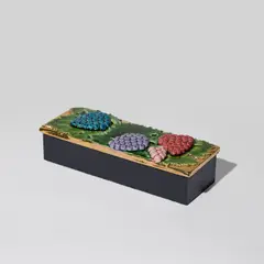 Mithé Espelt, Boîte, A box in glazed earthenware and lacquered wood by Mithé Espelt circa 1990