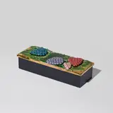 Mithé Espelt, Boîte, A box in glazed earthenware and lacquered wood by Mithé Espelt circa 1990