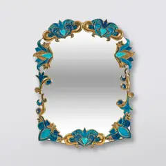 Marion de Crécy, Miroir, A mirror in glazed earthenware, crystallized glass inlays and mirrored glass by Marion de Crécy