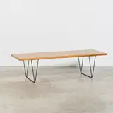 Pierre Paulin, Table basse CM191, A 'CM191' coffee table in tiama and lacquered metal designed by Pierre Paulin in 1959 and edited by Thonet