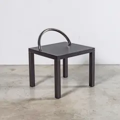 Shiro Kuramata, Table d'appoint Ko-Ko, A 'Ko-Ko' side table in stained ash and chrome-plated metal designed by Shiro Kuramata in 1985 and edited by Capellini