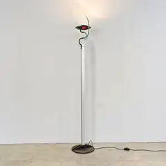 Carlo Forcolini, Lampadaire Olimpia, Aluminium, verre, métal peint et fonte